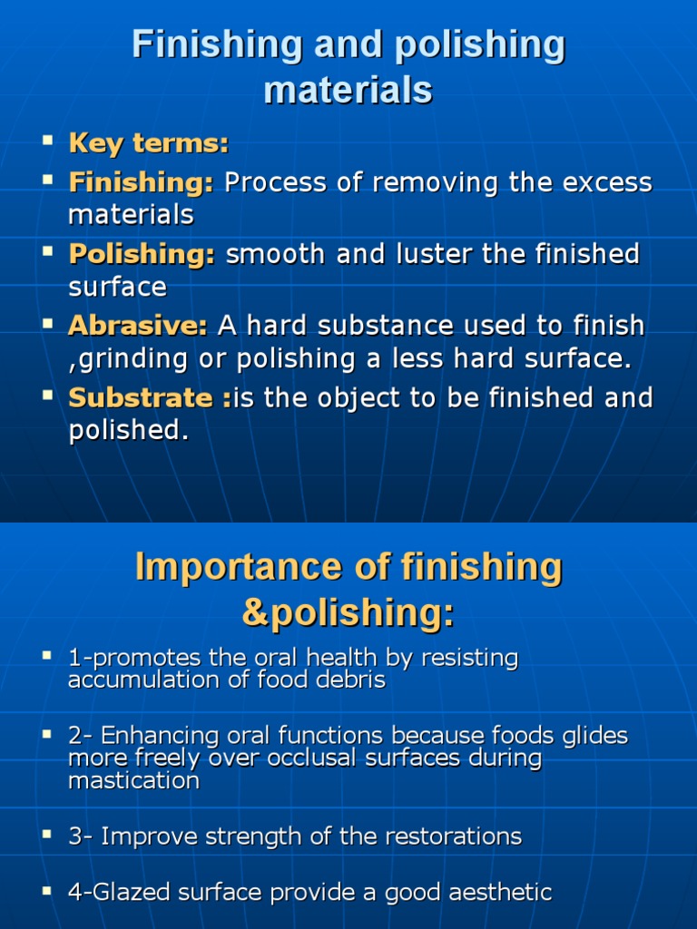 Finishing and Polishing Materials.9 PDF Abrasive Manmade Materials