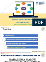 Aljabar Linear Dan Matriks Sifat-Sifat Matriks: (SAMSU ALAM - (Pertemuan 03)