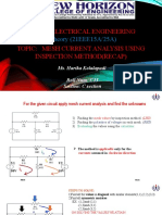Basic Electrical Engineering Topic: Mesh Current Analysis Using Inspection Method (Recap)
