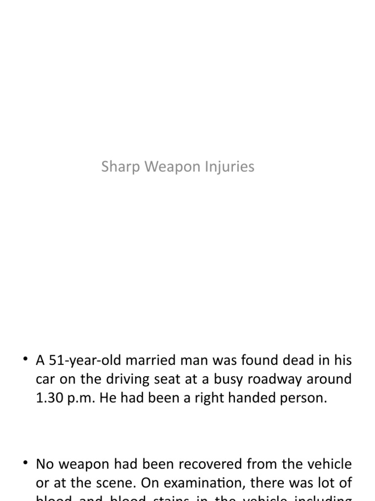 Sharp Weapon Injuries | PDF | Blade | Injury