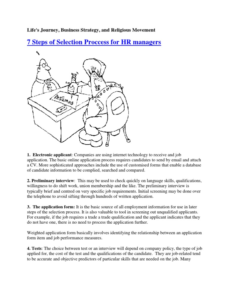 Steps in Selection Process | PDF | Test (Assessment) | Job Interview