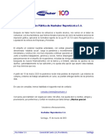 Declaración Pública de Maxhuber Reprotécnica S.A.: Consulta - Clientes@maxhuber - CL