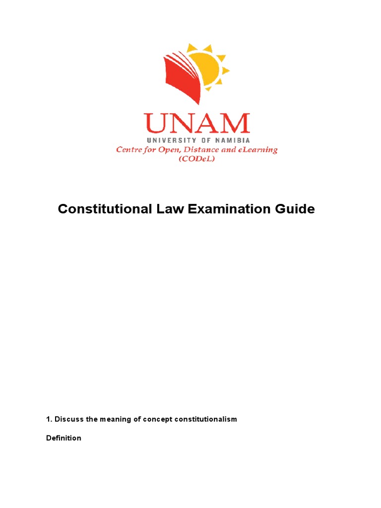 Constitutional Law Examination Guide PDF Separation Of Powers