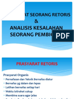 Prasyarat Seorang Retoris: & Analisis Kesalahan Seorang Pembicara