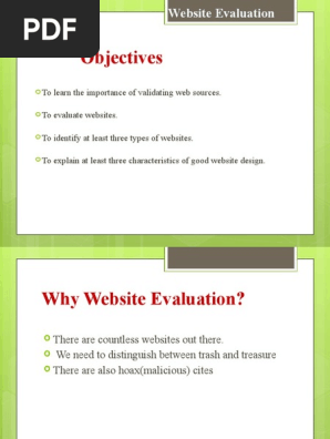 Website evaluation