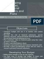 Developing Budget, Financial Statements and Plans