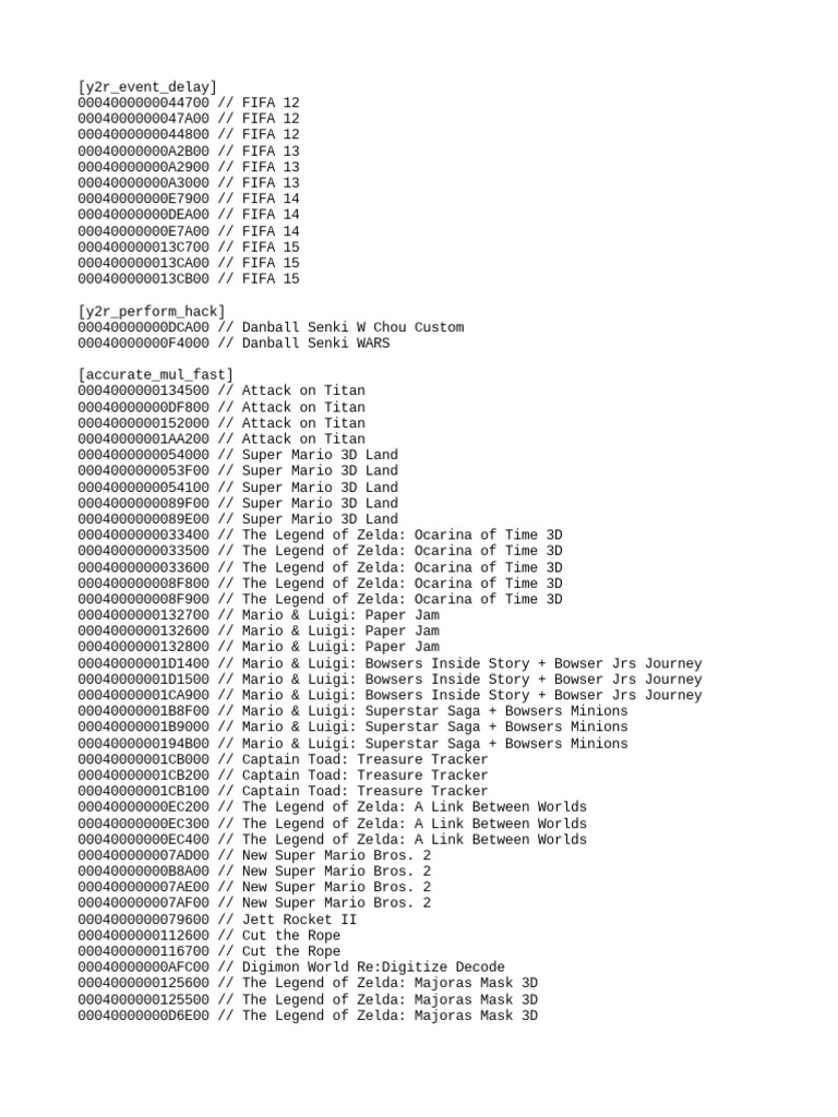 FIFA and Game Cheat Codes List | PDF | Video Games | Nintendo Franchises