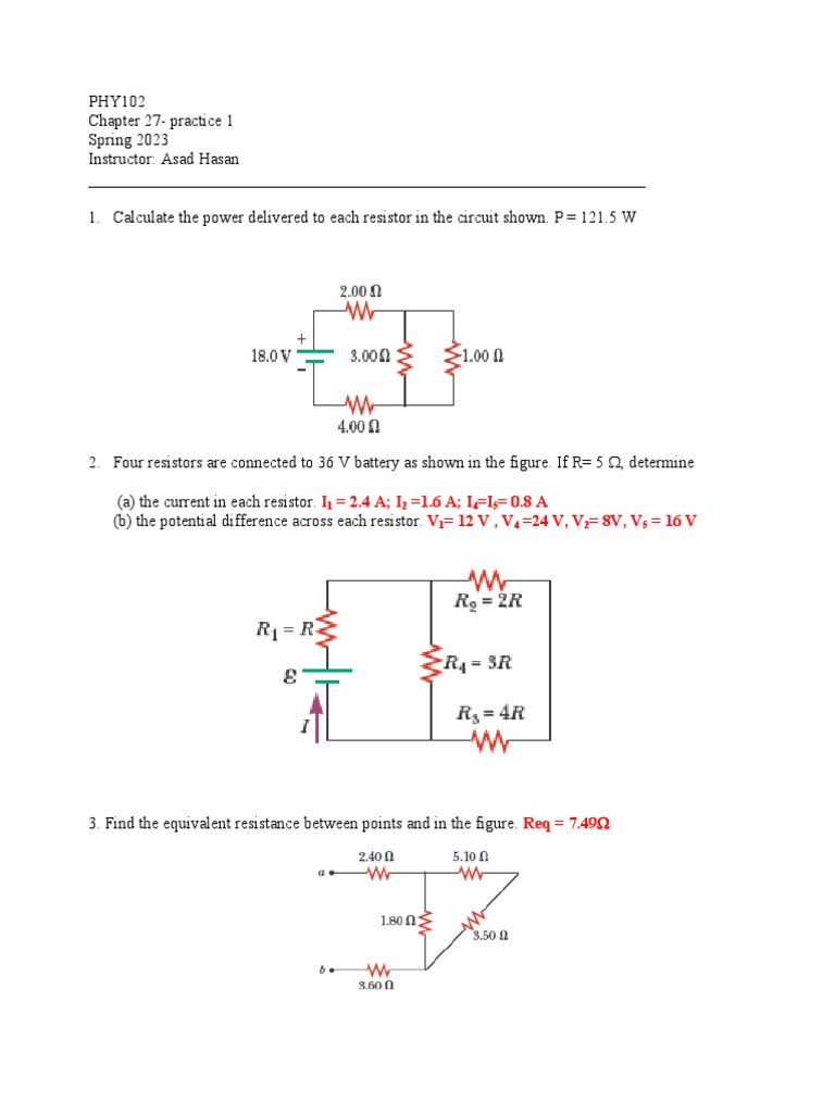 Resistors in Series and Parallel Circuits Calculating Current