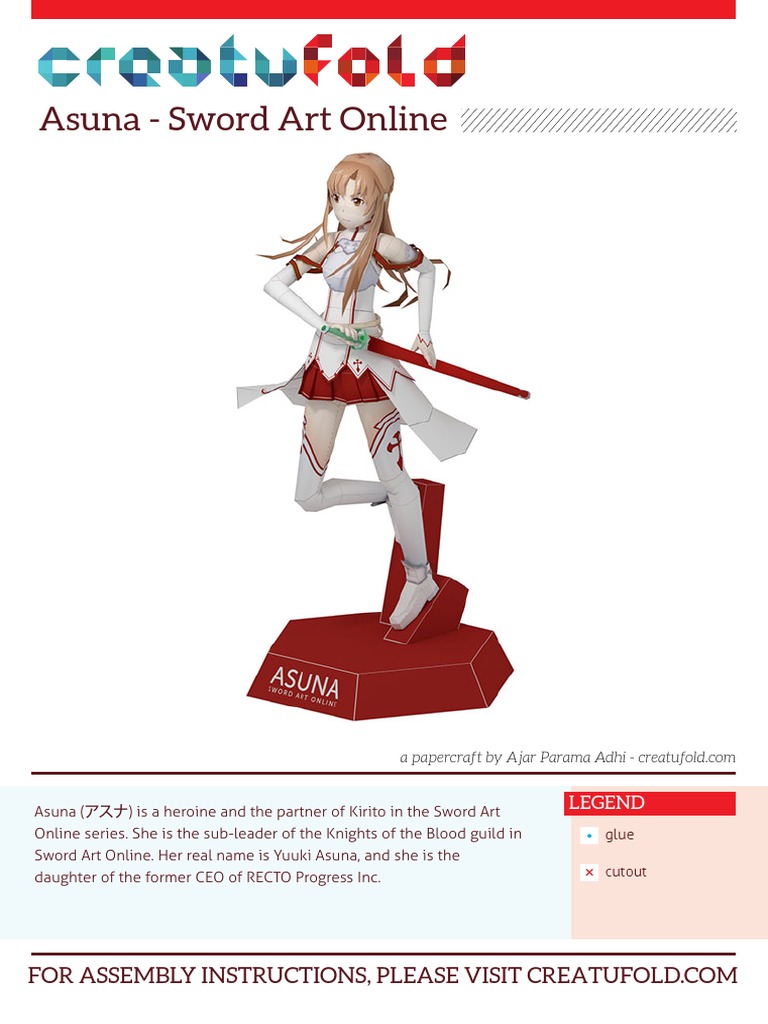 Sword Art Online - Asuna Paper Model | PDF | Characters Created