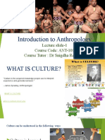 Introduction To Anthropology: Lecture Slide-1 Course Code: ANT-101 Course Tutor: DR Snigdha Rezwana