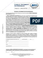 Autorización para El Tratamiento de Datos Personales: Código: F01-P-GLE-01 Versión: 01 Fecha: 2017-10-02 Página 1 de 1