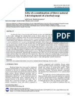 Antimicrobial Activity of A Combination of Three Natural Plant Extracts and Development of A Herbal Soap