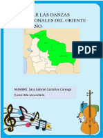 Realizar Las Danzas Tradicionales Del Oriente Boliviano:: NOMBRE: Sara Gabriel Castaños Careaga Curso:3de Secundaria