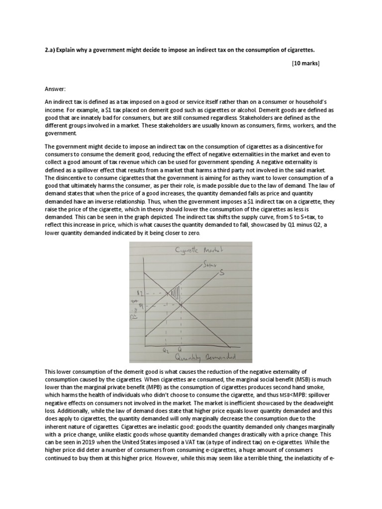 Indirect Tax on Cigarettes: Impacts and Rationale | PDF | Taxes