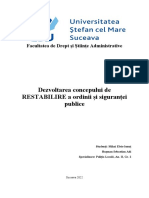 Dezvoltarea Concepului de RESTABILIRE A Ordinii Și Siguranței Publice