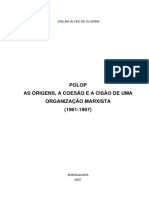 Joelma Alves de Oliveira - Polop As Origens, A Coesão e A Cisão de Uma Organização Marxista