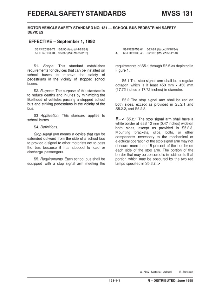 MVSS 131-1992 | PDF