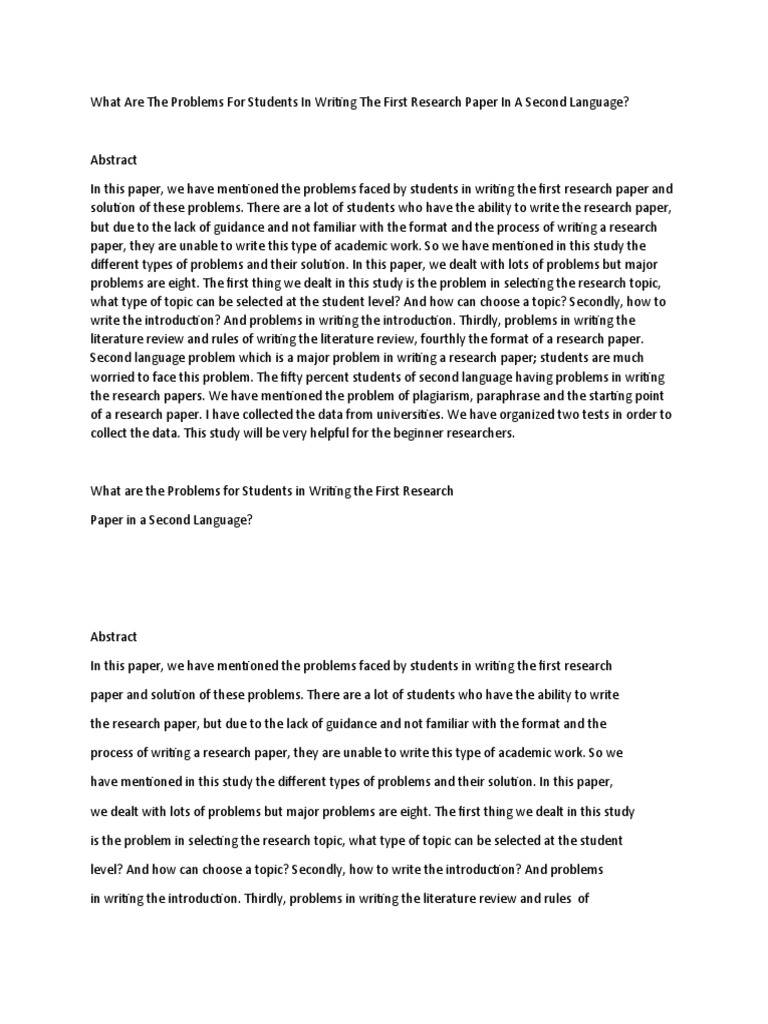 Challenges in Writing Research Papers in ESL | PDF | Academic ...