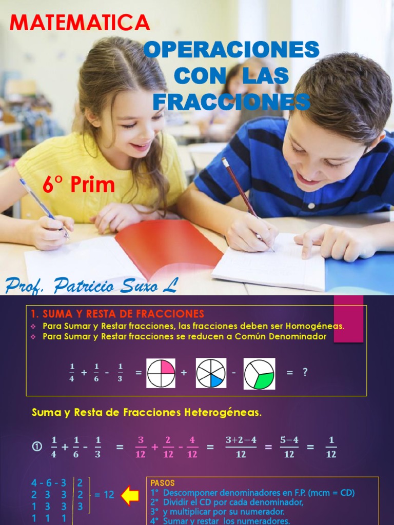 T8 - 6° Operaciones Con Fracciones | PDF | Métodos y materiales de ...