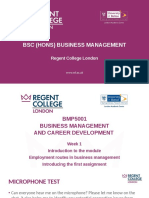 BSC (Hons) Business Management: Regent College London