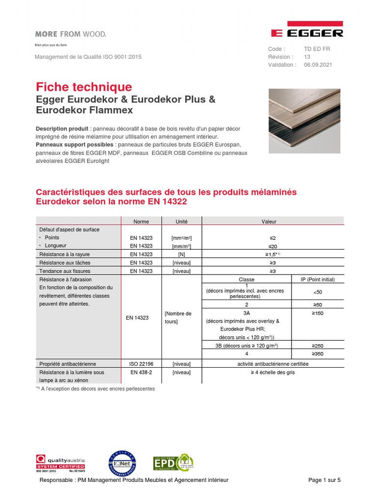 Nuancier Egger Eurodekor PDF | PDF | Transfert thermique | Meubles
