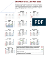 Calendario de Labores Del Poder Judicial Diciembre 2022. 27-09-2022