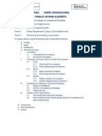 Diseño organizacional informe académico estructura