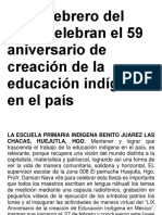 27 de Febrero Del 2023 Celebran El 59 Aniversario de Creación de La Educación Indígena en El País