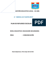 Plan Refuerzo Escolar Comunicacion-Ie Megu 2022