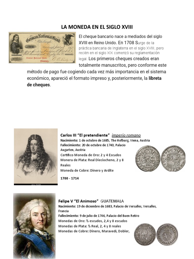 La Moneda en El Siglo Xviii | PDF | Mercado de divisas | Dinero