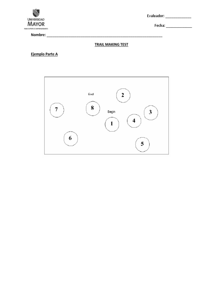 Trail Making Test: Ejemplos A y B | PDF