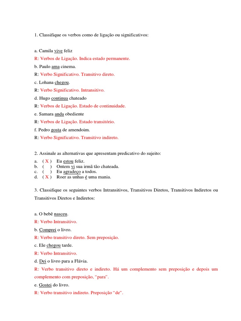 Checar Verbo Transitivo Direto