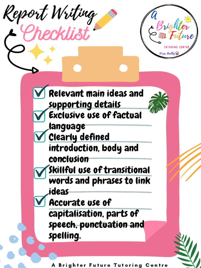 Report Writing Checklist PDF