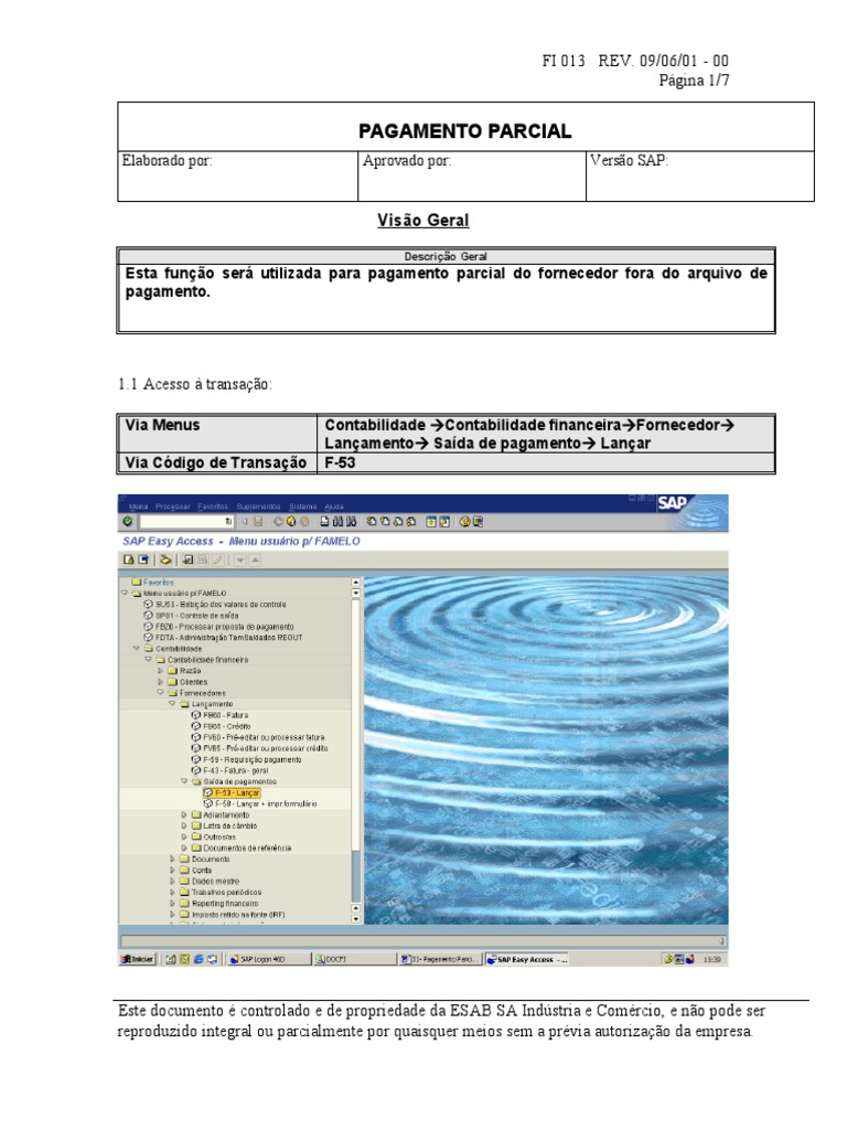 13 - Pagamento Parcial - F-53 | PDF | Contabilidade | Economias