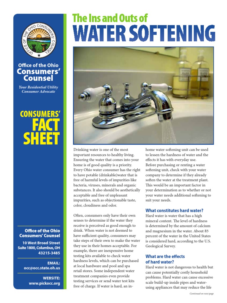 Water Softening The Ins and Outs PDF Earth Sciences Chemical Compounds