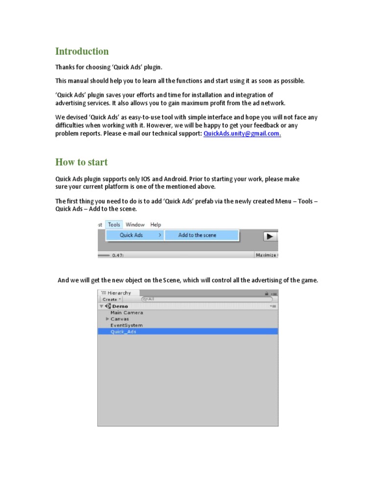Manual | PDF | Unity (Game Engine) | Advertising