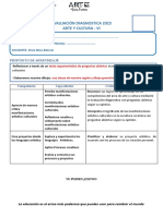 Evaluación diagnóstica arte y cultura 2023