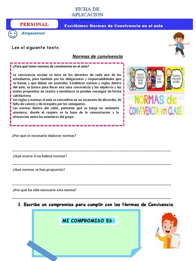 Normas de Convivencia en Tercer Grado | PDF