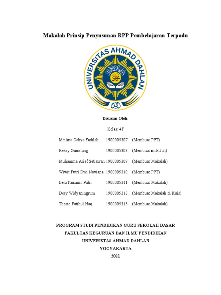Prinsip Penyusunan RPP Terpadu SD | PDF | Karier & Perkembangan