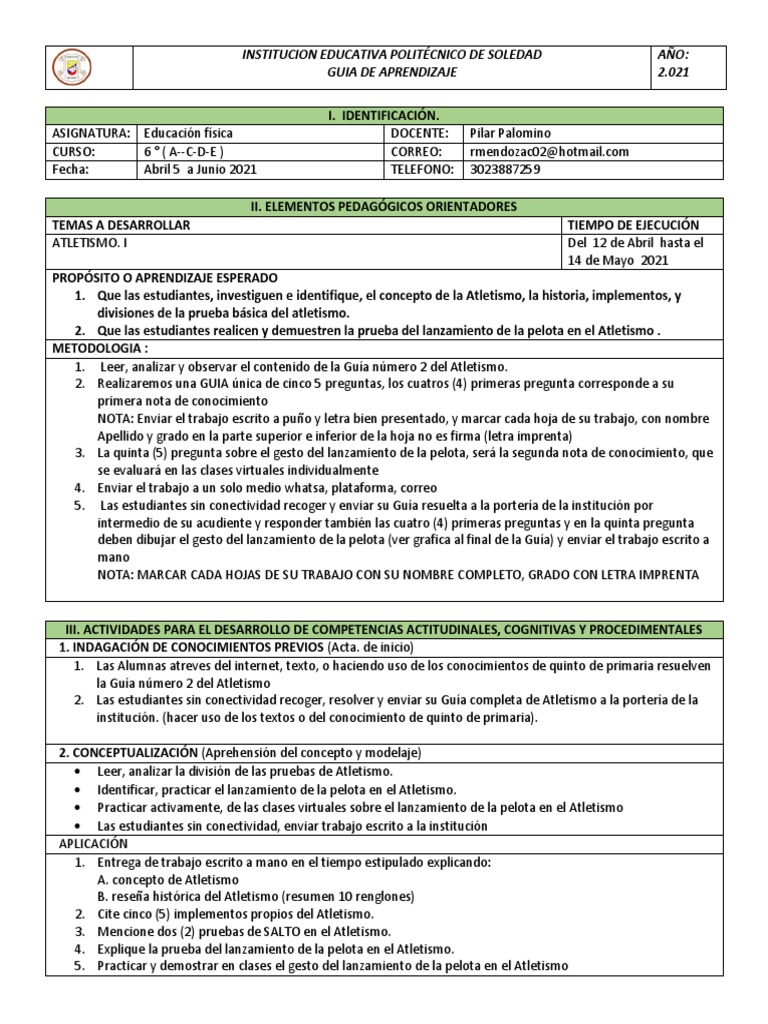 2 Educacion Ficica | PDF | Deporte del atletismo | Cognición
