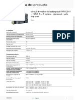 Ficha Técnica Del Producto: Circuit Breaker Masterpact NW12H1 - 1250 A - 3 Poles - Drawout - W/o Trip Unit