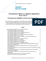 Trastornos Debidos Al Uso de Sustancias: Descripciones Clínicas y Requisitos Diagnósticos de La CIE-11