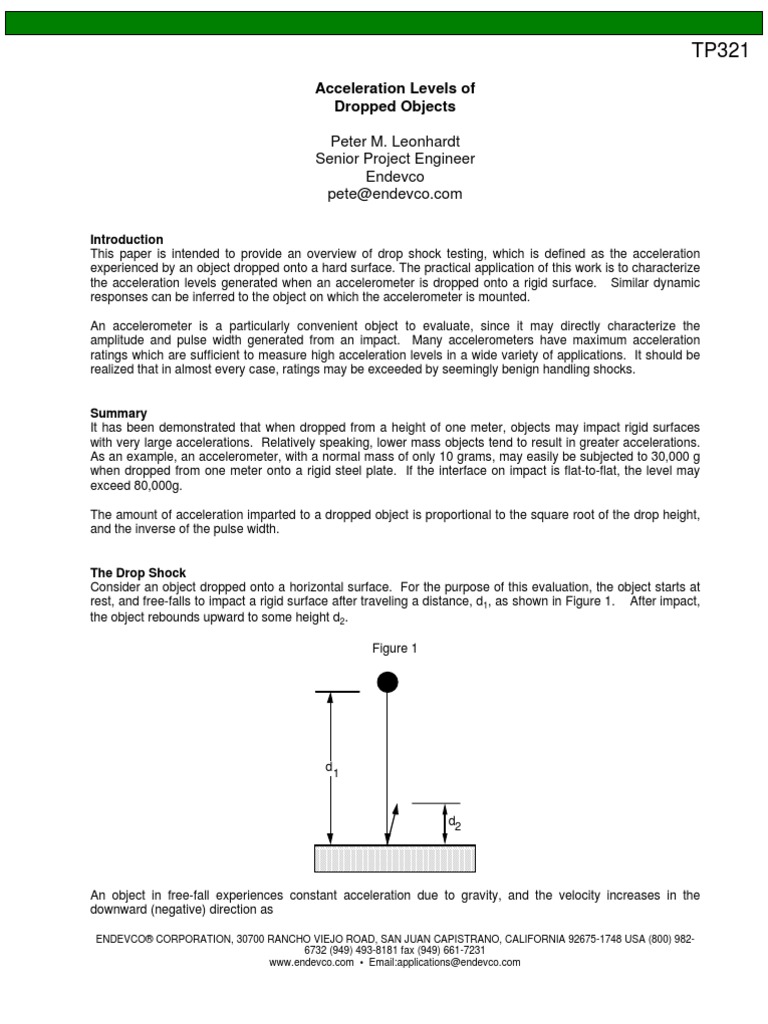 Drop Shock Testing of Accelerometers | PDF | Accelerometer | Analog To ...