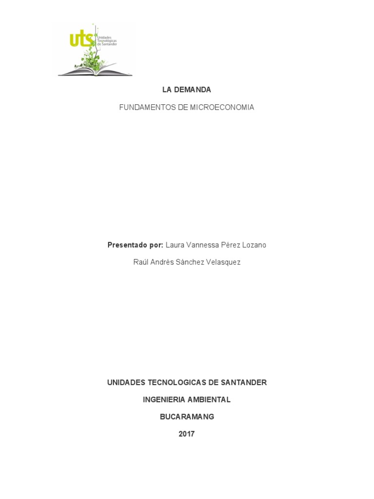 Fundamentos de la Demanda en Microeconomía | PDF | Elasticidad ...