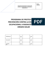 Programa de Protección Y Prevención Contra La Exposición Ocupacional A Radiación Uv de Origen Solar