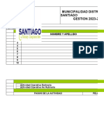 Municipalidad Distrital de Santiago GESTION 2023-2026: Obra: Actividad: Equipo Participante 1 2 3 4 5 6 7 8 9 10