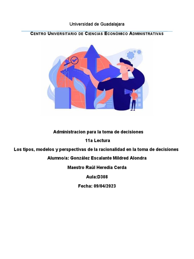 Modelos de Racionalidad en Decisiones | PDF | Toma de decisiones ...