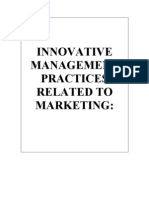 Innovative Management Practices Related To Marketing