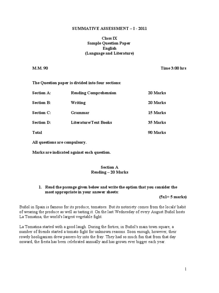 English Sample Paper 2 PDF Silk Phrase