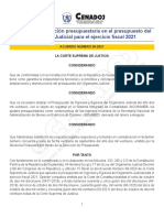 Aprueba La Ampliación Presupuestaria en El Presupuesto Del Organismo Judicial para El Ejercicio Fiscal 2021